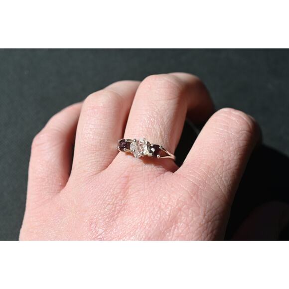 Garnet Ring, rough diamond ring, anniversary ring, raw stone rings, promise ring - Picture 2 of 6